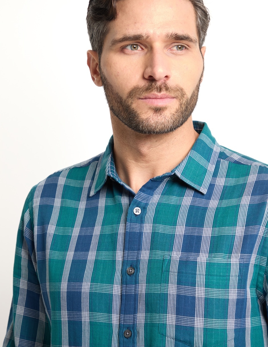 Camisa casual manga larga para hombre 4