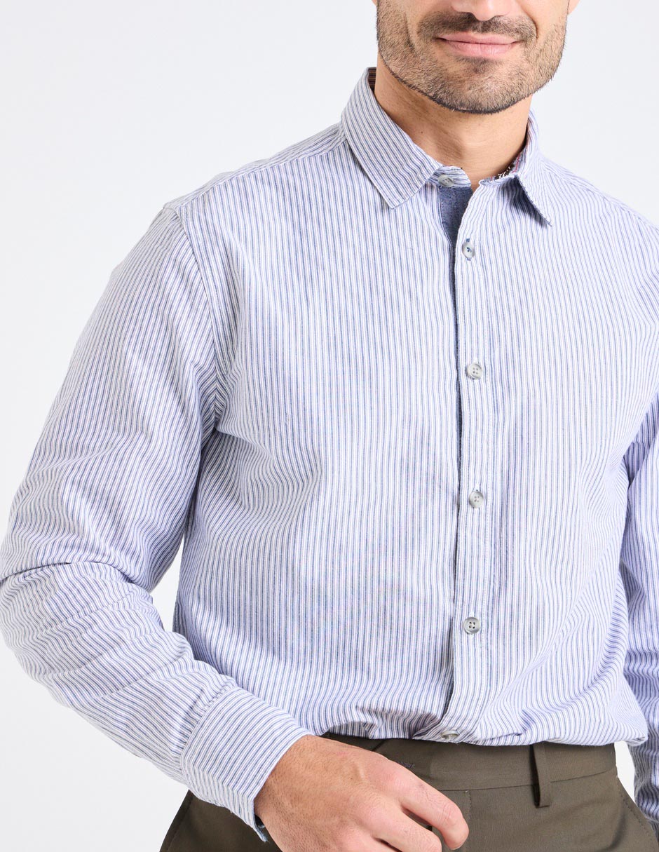 Camisa casual de algodón manga larga para hombre 4