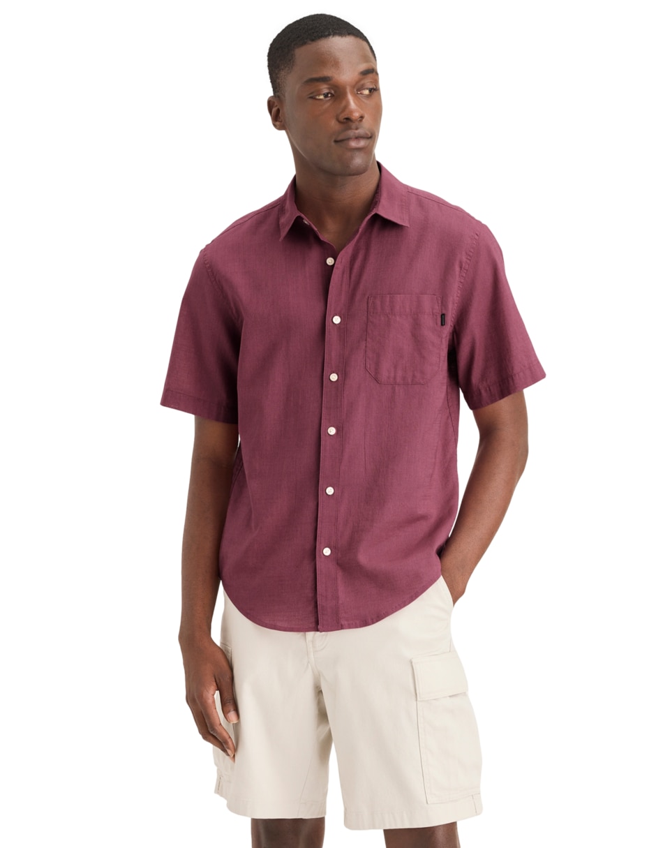 Camisa casual de algodón manga corta para hombre 1