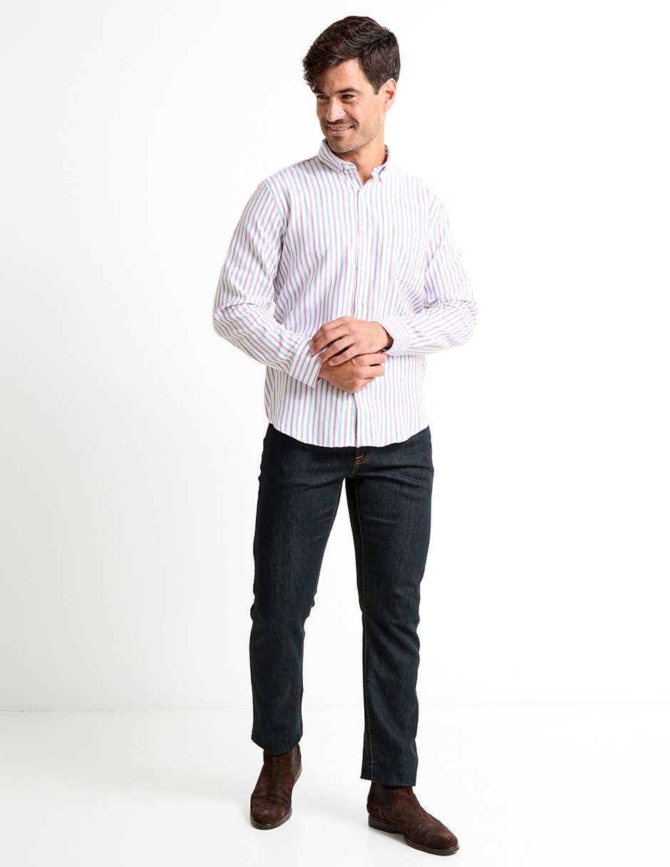 Camisa casual de algodón manga larga para hombre