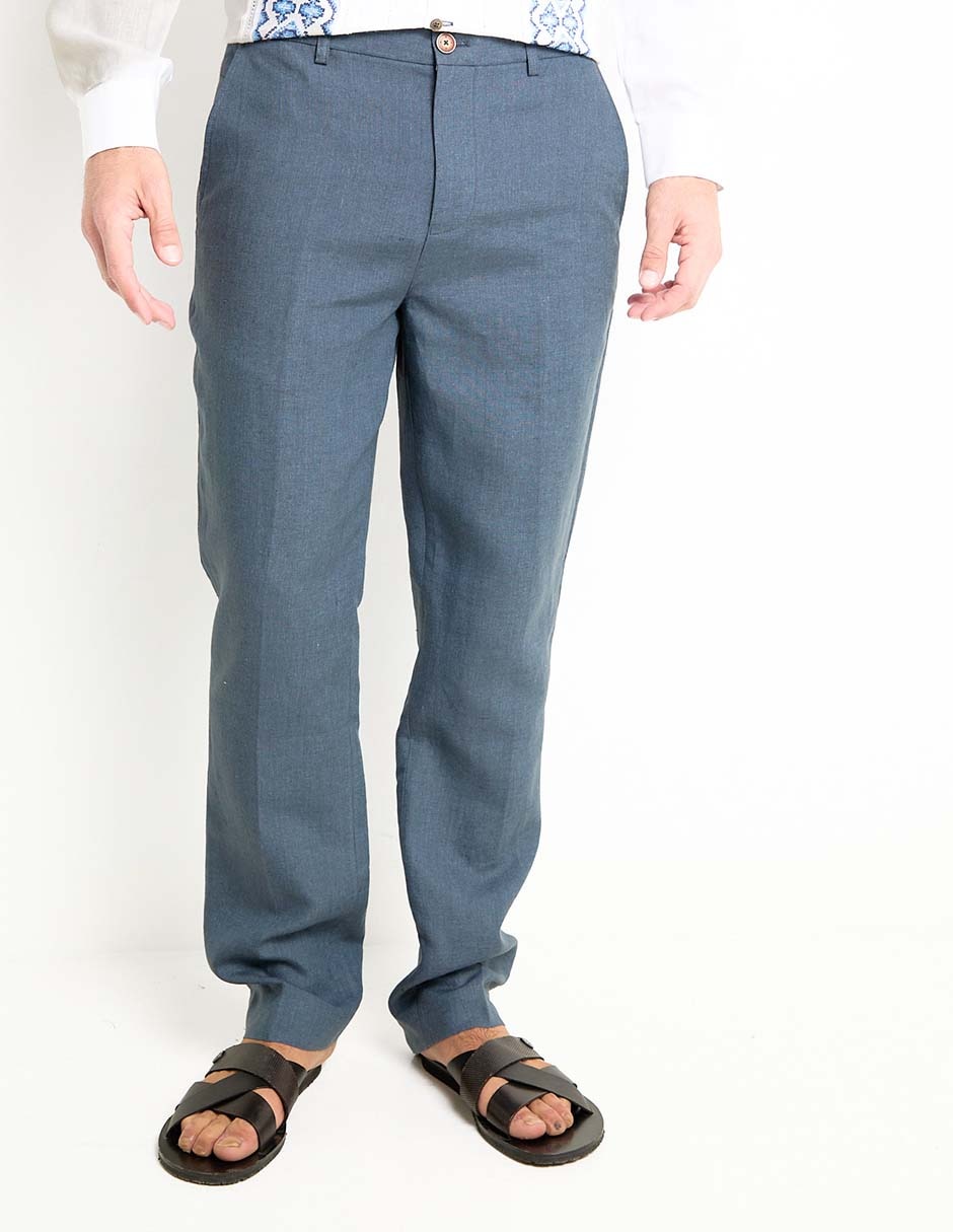 Pantalón slim de lino para hombre