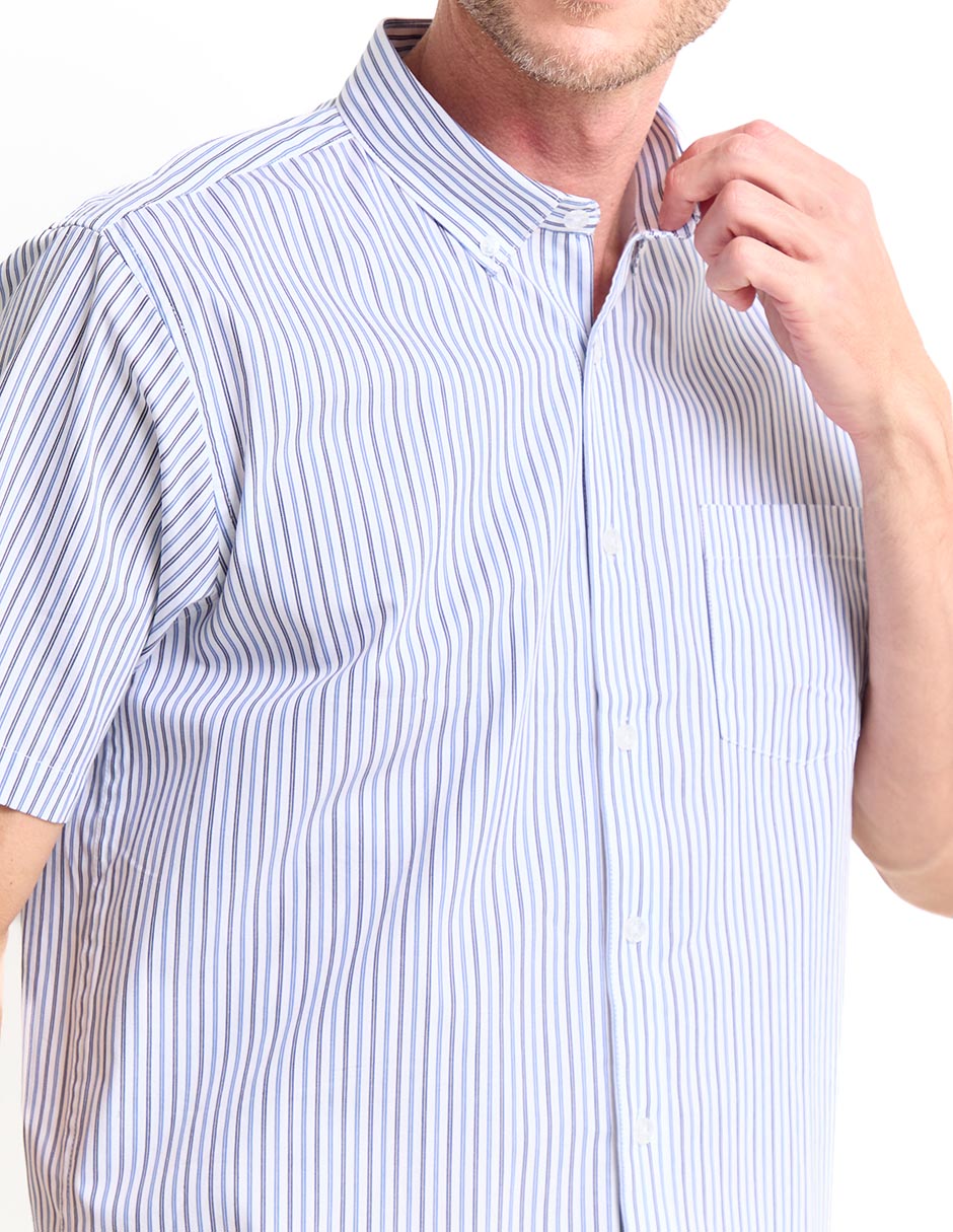 Camisa casual de algodón manga corta para hombre