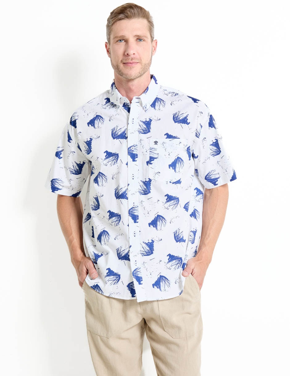 Camisa casual de algodón manga corta para hombre Camisa casual de algodón manga corta para hombre
