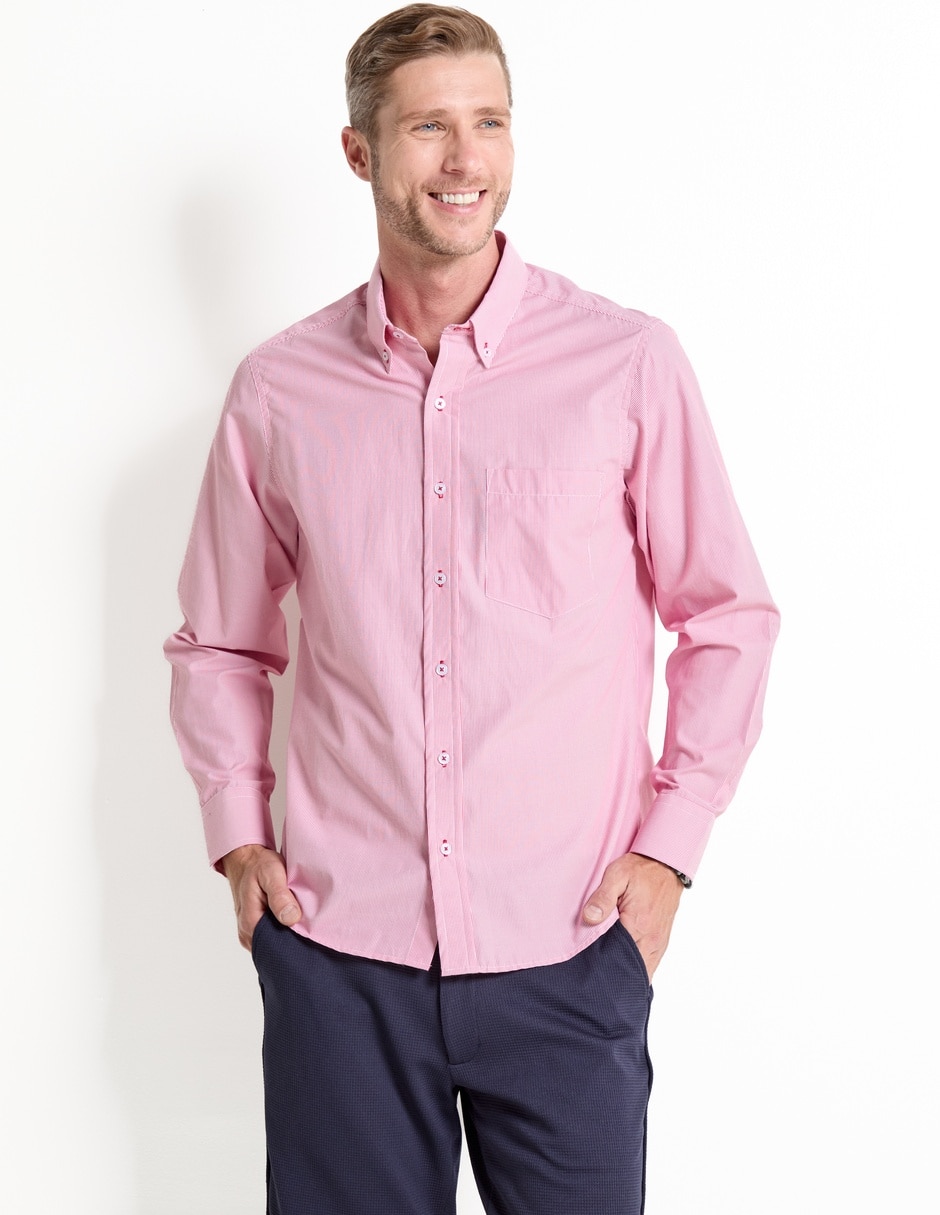 Camisa casual manga larga para hombre
