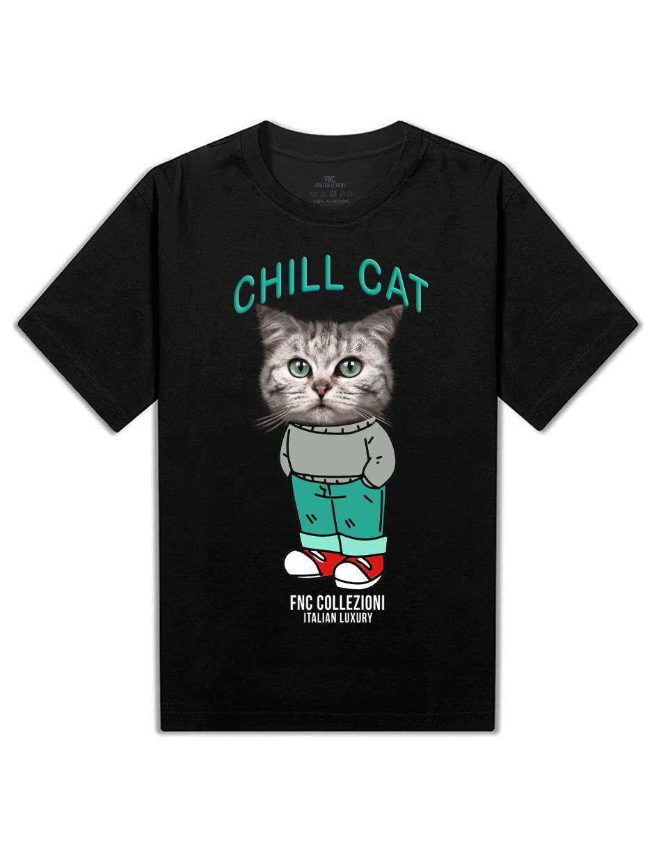 Playera chill cat cuello redondo para hombre 2