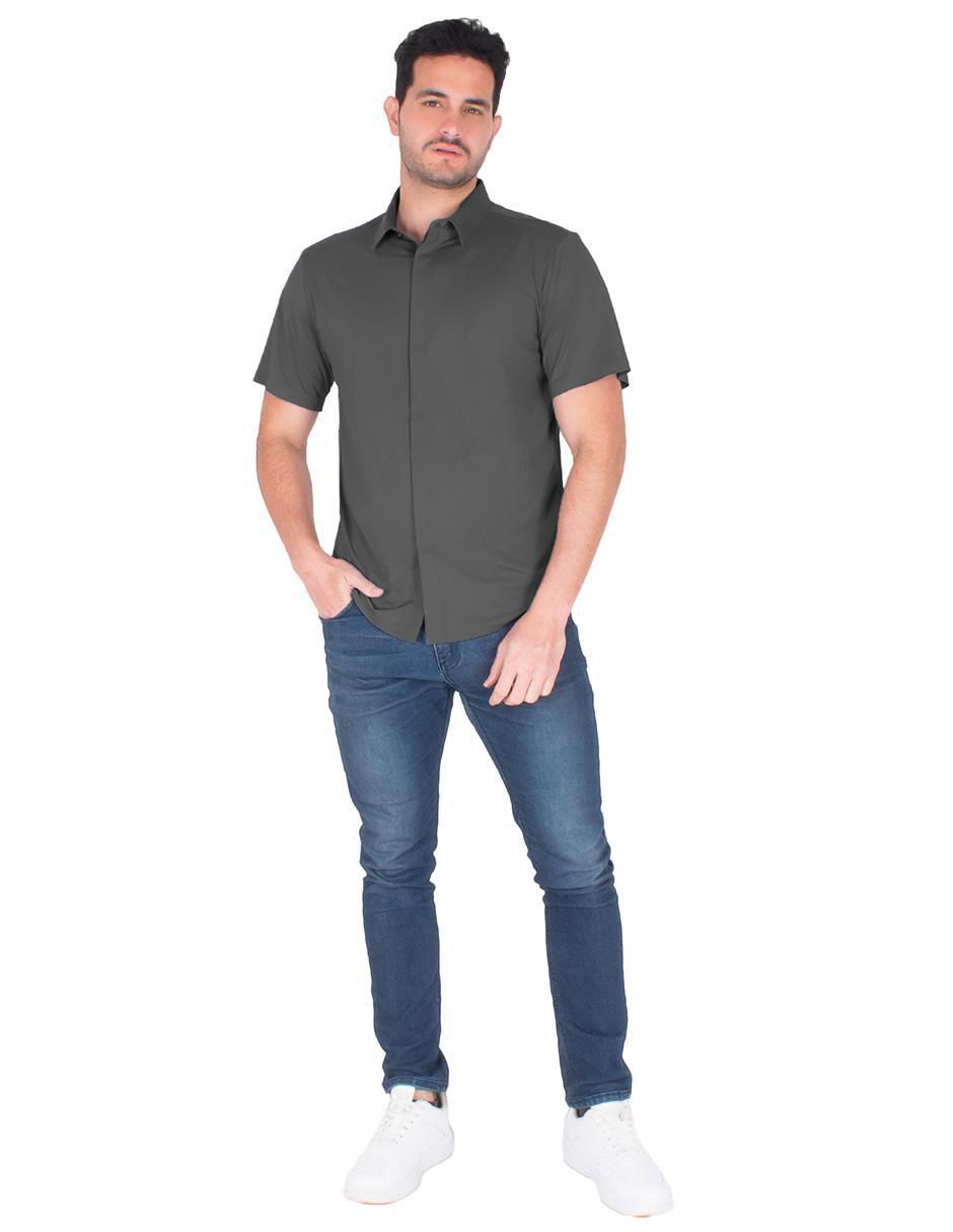 "camisa/sobrecamisa" casual generra "de" (si aplica) poliamida "manga" corta "para hombre"