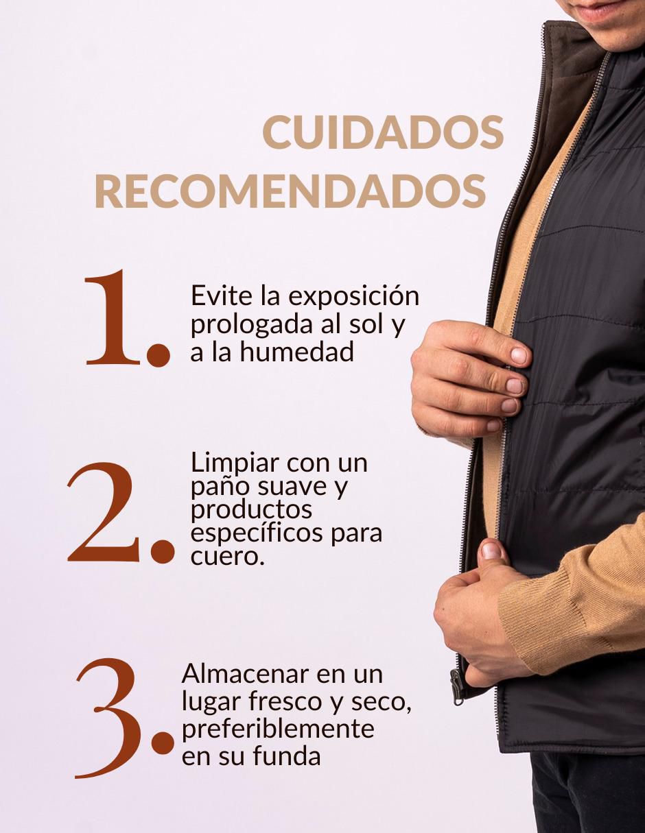 Chaleco impermeable de piel reversible para hombre 7