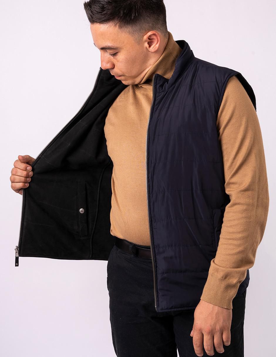"chaleco" pelle royale resistente al agua piel con bolsillos "para hombre"
