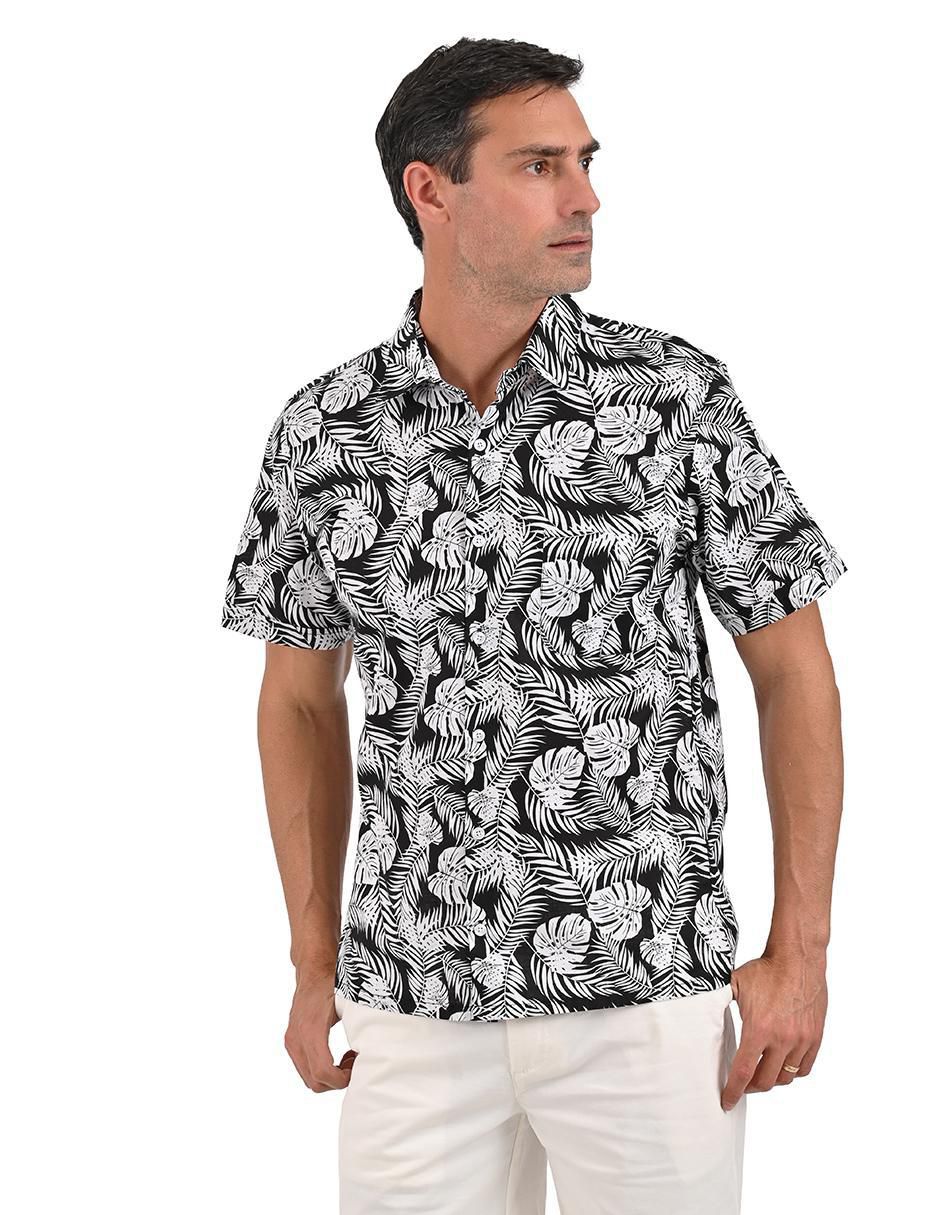 Camisa casual de algodón manga corta para hombre