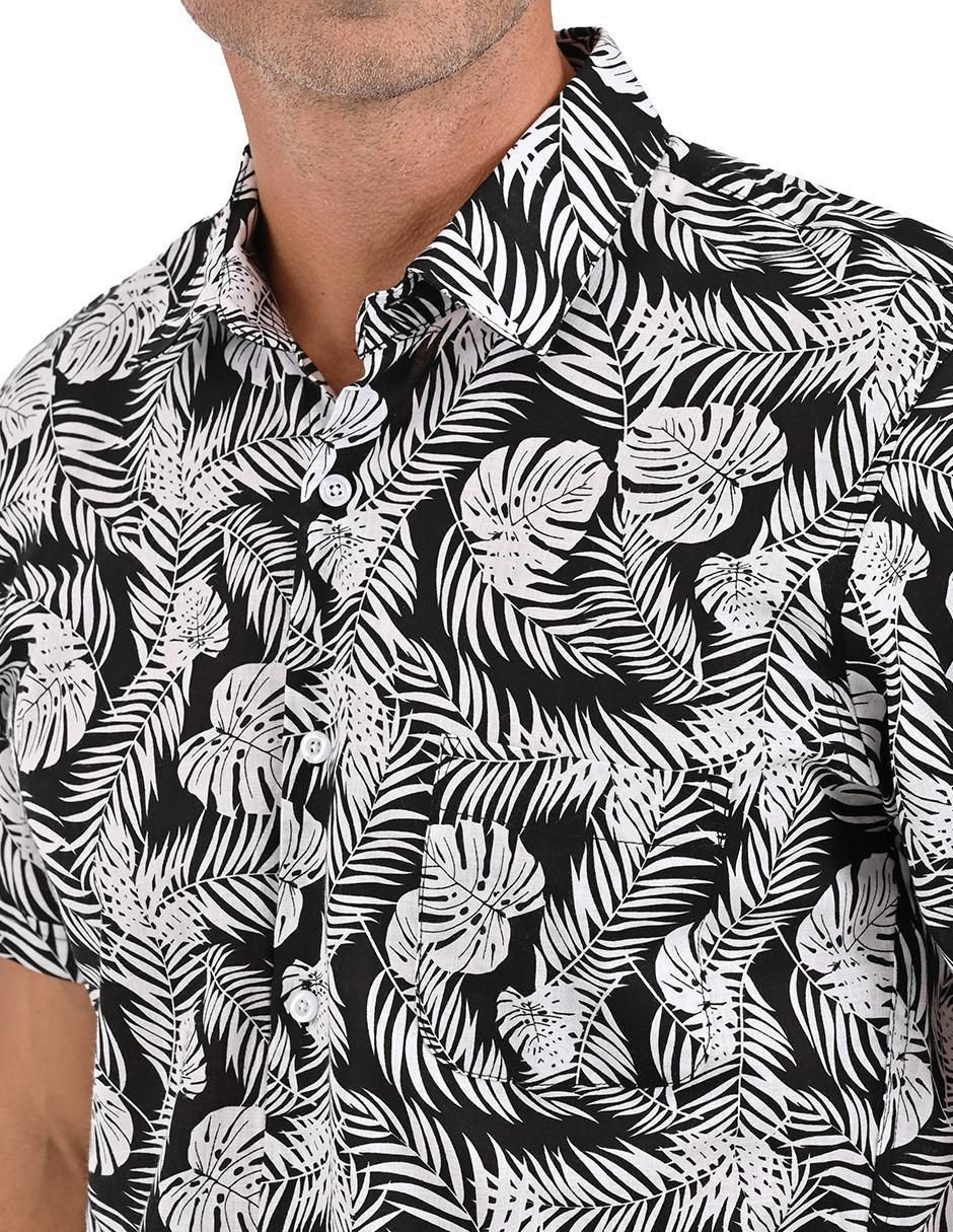 Camisa casual de algodón manga corta para hombre 6