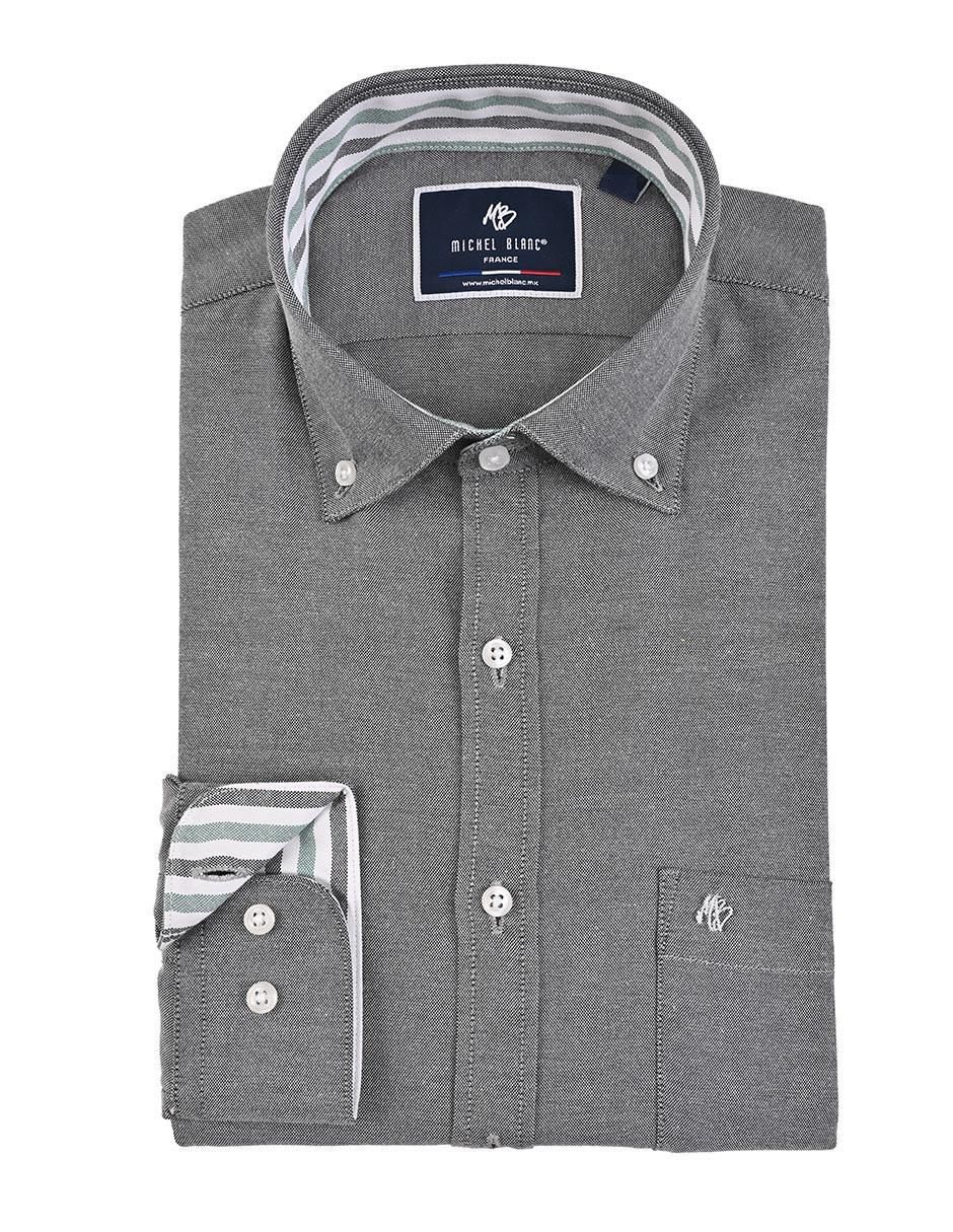 "camisa/sobrecamisa" casual michel blanc "de" (si aplica) poliéster y algodón "manga" ml "para hombre"
