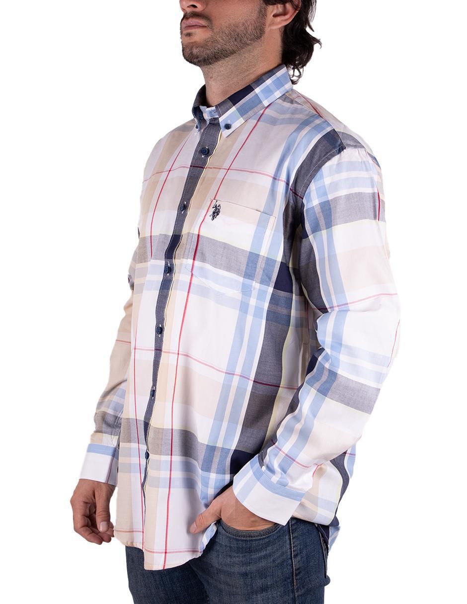 Camisa casual de algodón y lino manga larga para hombre 3