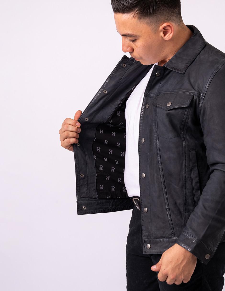 "chamarra" casual pelle royale resistente al agua "de" piel sin capucha "para hombre"
