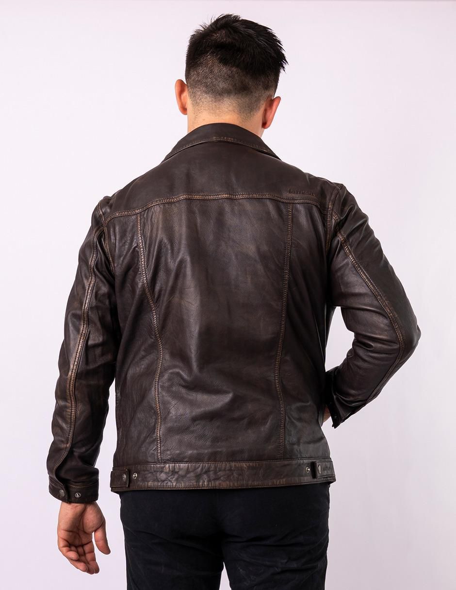 Chamarra casual impermeable de piel para hombre 2
