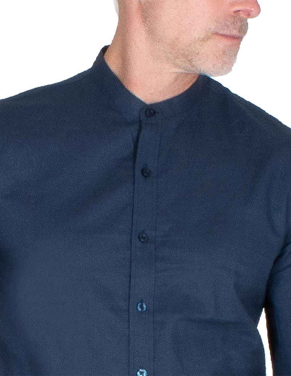 Camisa casual de algodón y lino manga larga para hombre 4
