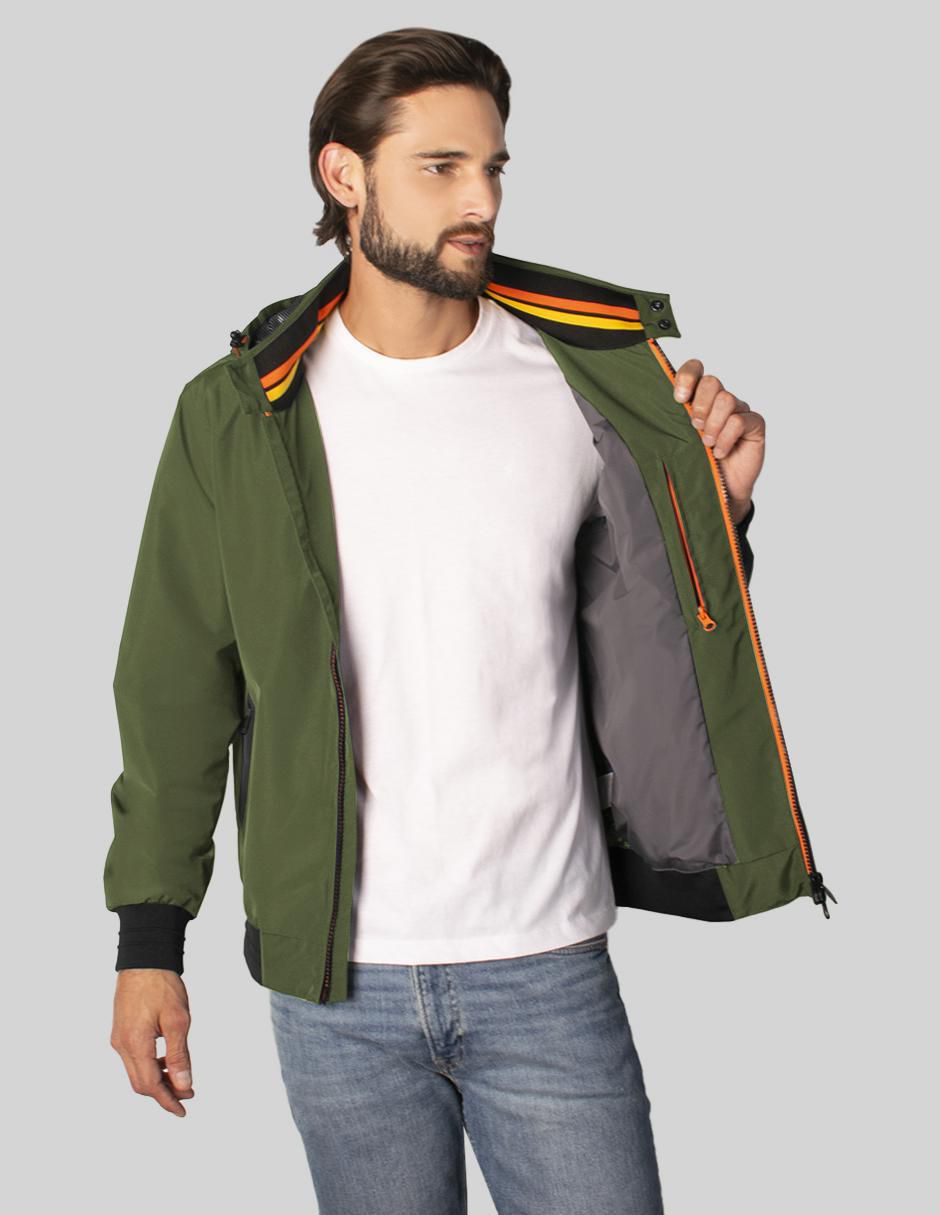 "chamarra" bomber greenlander no "de" poliéster capucha desmontable "para hombre"
