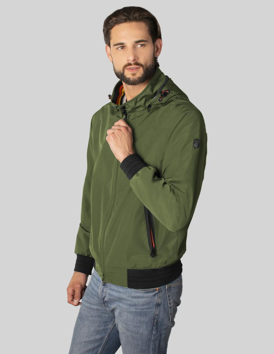 "chamarra" bomber greenlander no "de" poliéster capucha desmontable "para hombre"