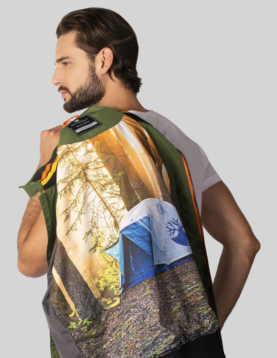 "chamarra" bomber greenlander no "de" poliéster capucha desmontable "para hombre"