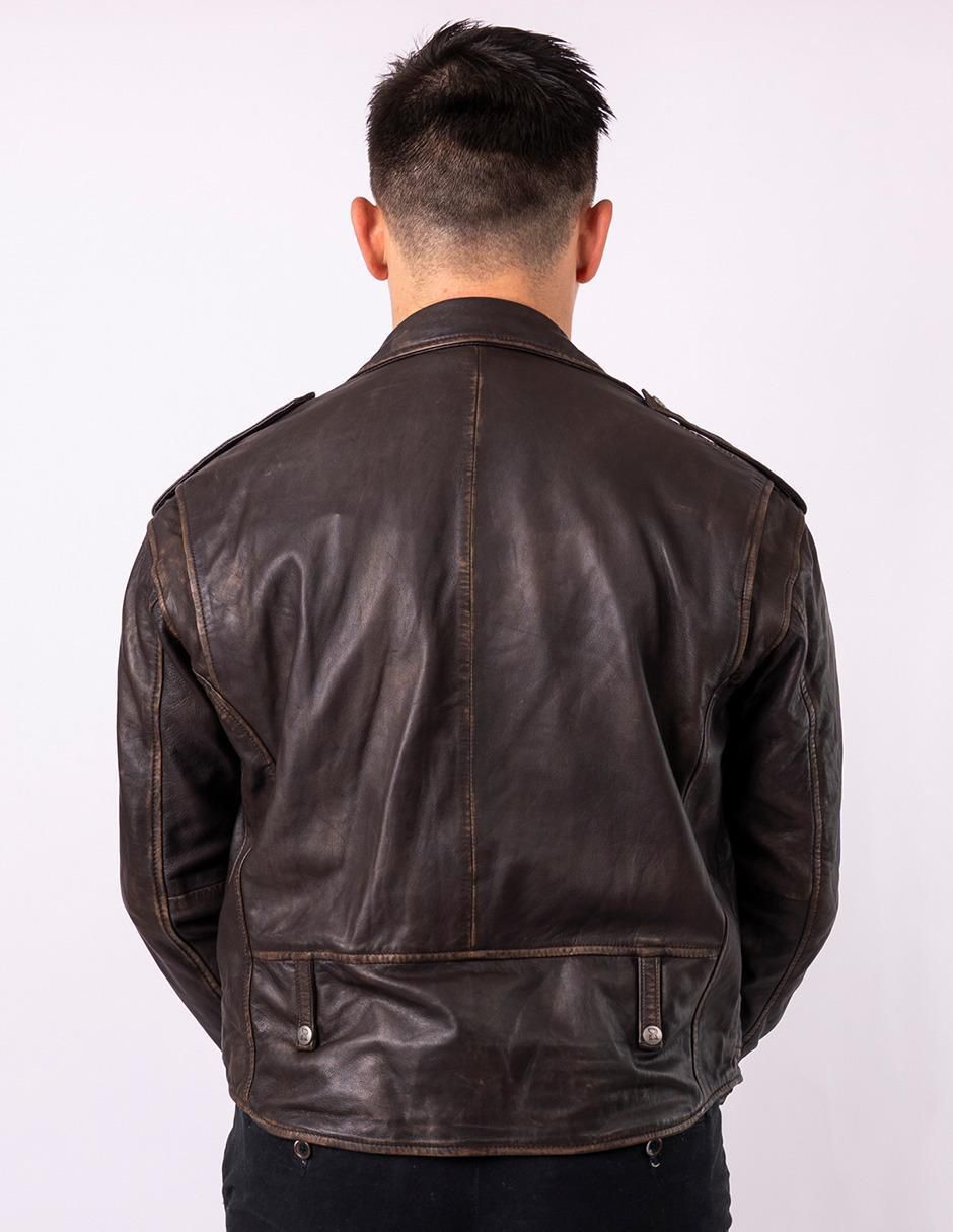 Chamarra para motociclista impermeable de piel bolsa con cierre para hombre