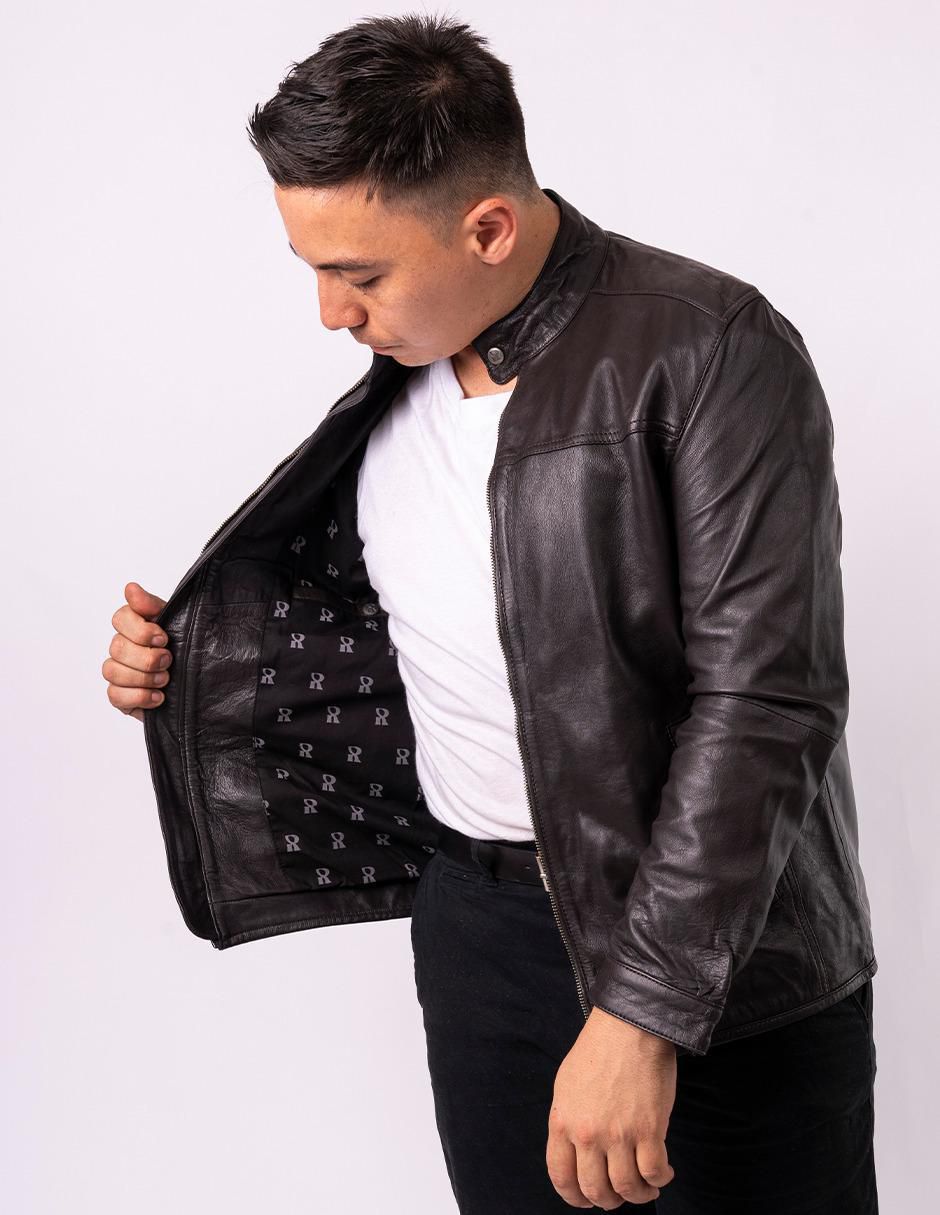 Chamarra casual impermeable de piel para hombre Chamarra casual impermeable de piel para hombre