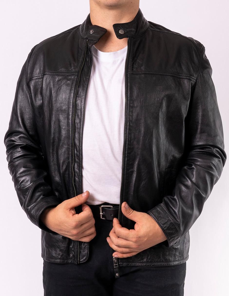 Chamarra casual impermeable de piel para hombre 3