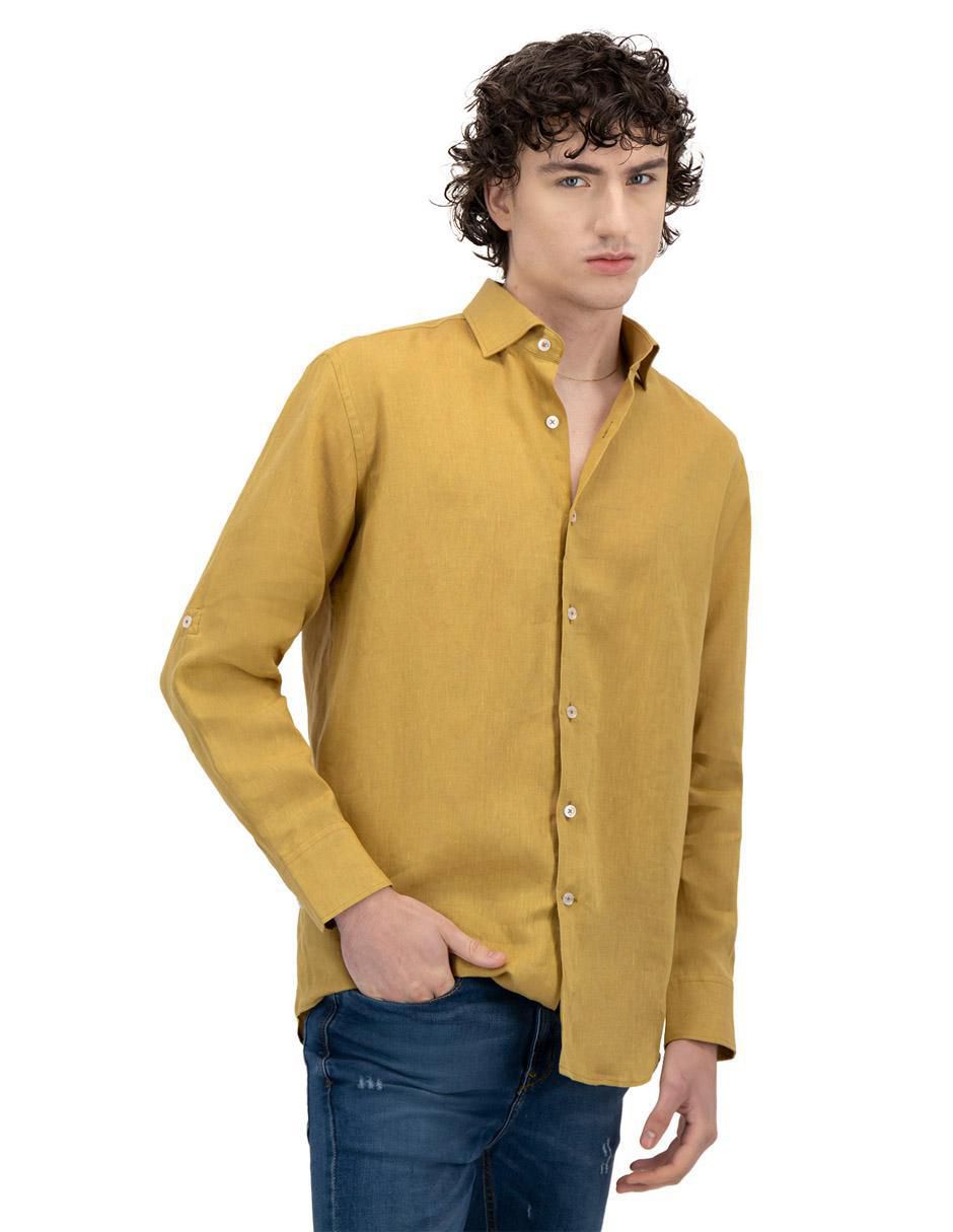 Vestir Camisa De Lino Manga Larga Camisa De Vestir Ábito De Lino