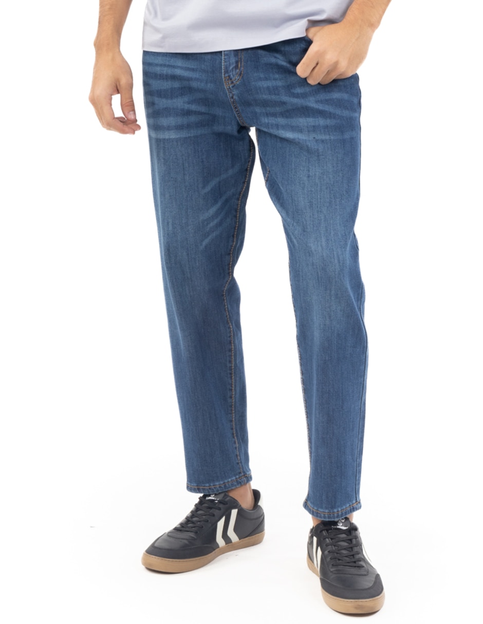 Jeans regular slim deslavado para hombre