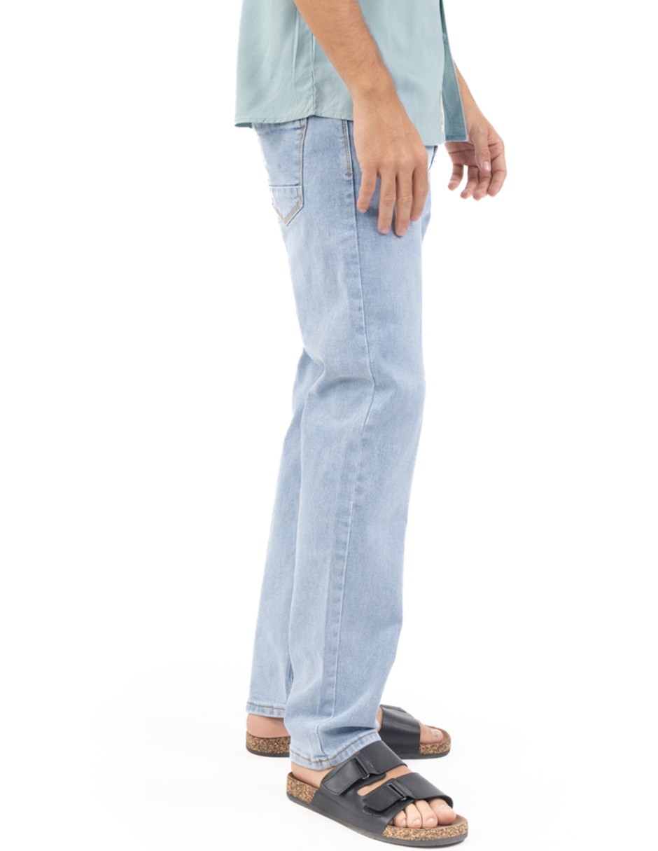 Jeans relaxed straight lavado medio para hombre 2