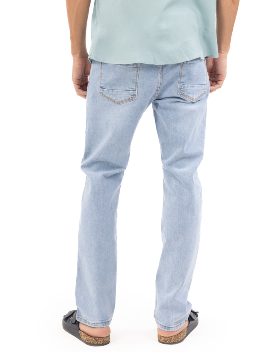 Jeans relaxed straight lavado medio para hombre 3