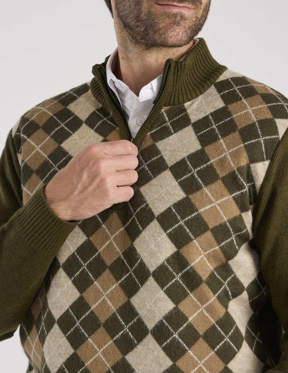 Suéter cuello con cierre para hombre 4