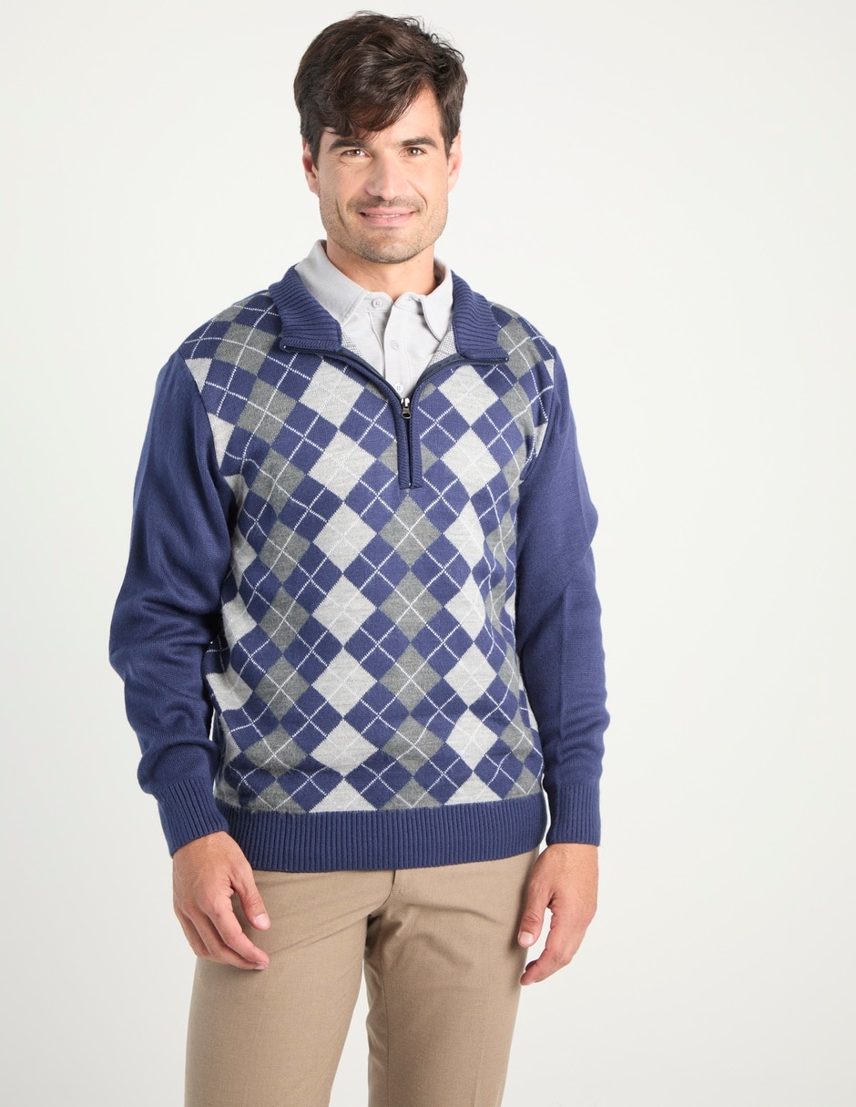 Suéter cuello con cierre para hombre Suéter cuello con cierre para hombre