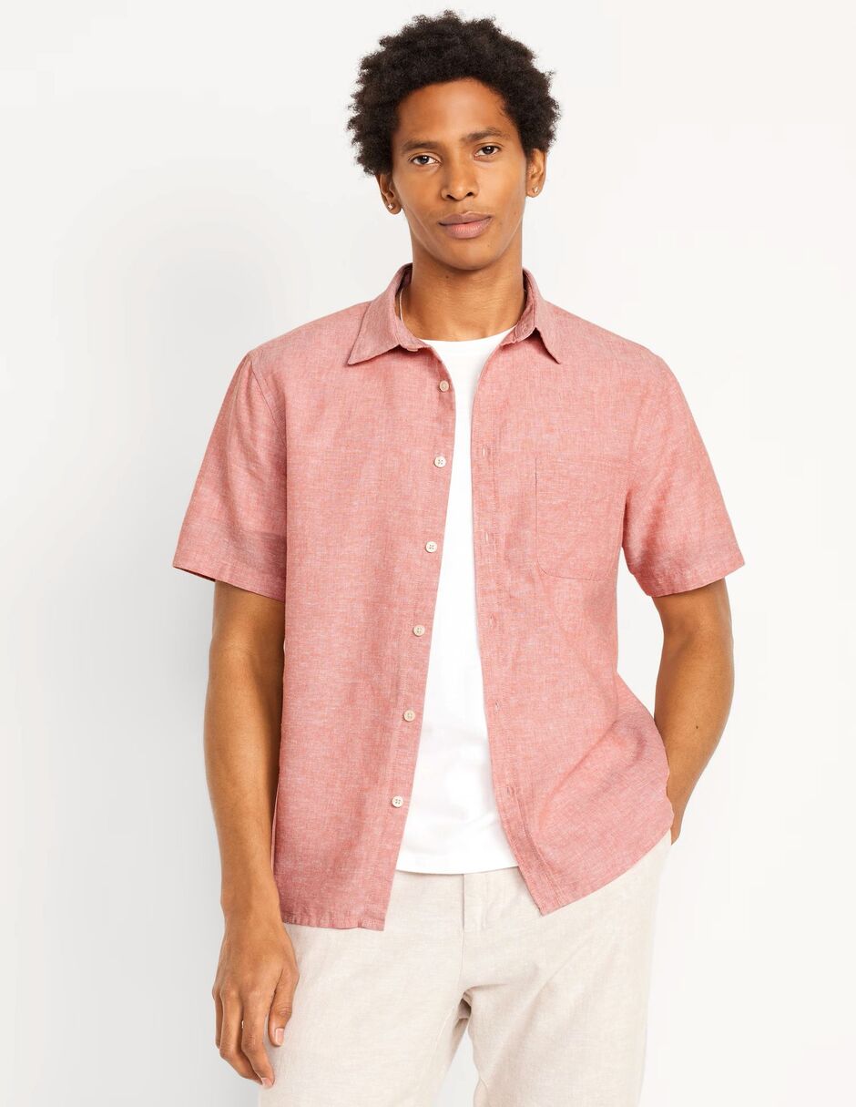 Camisa casual Old Navy de algodón manga corta para hombre Liverpool