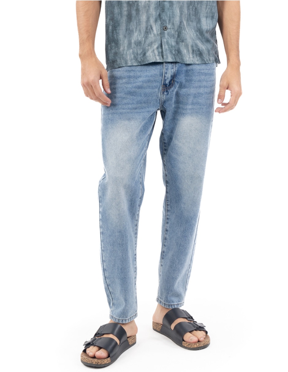 Jeans regular slim deslavado para hombre