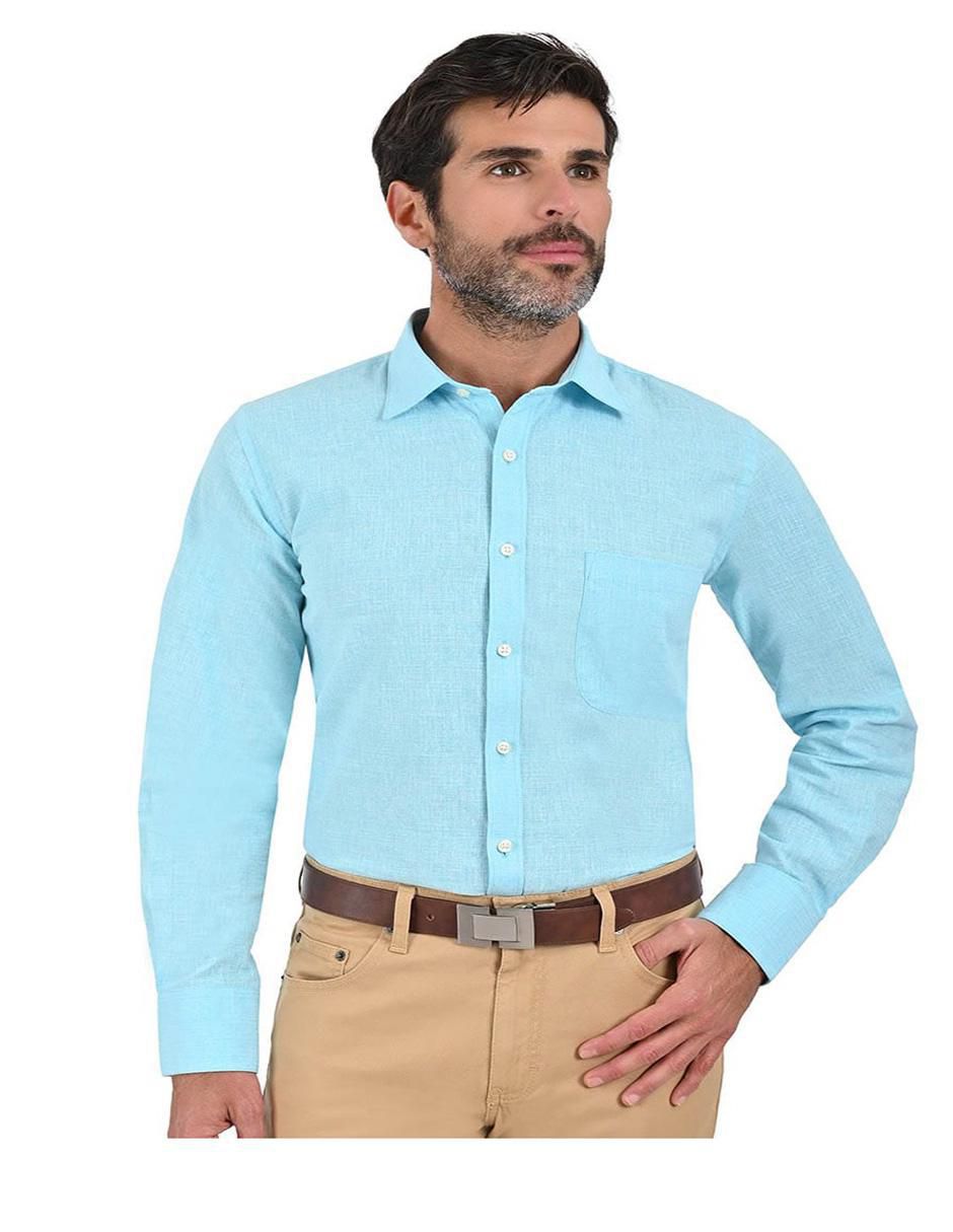 Camisa casual de algodón manga larga para hombre