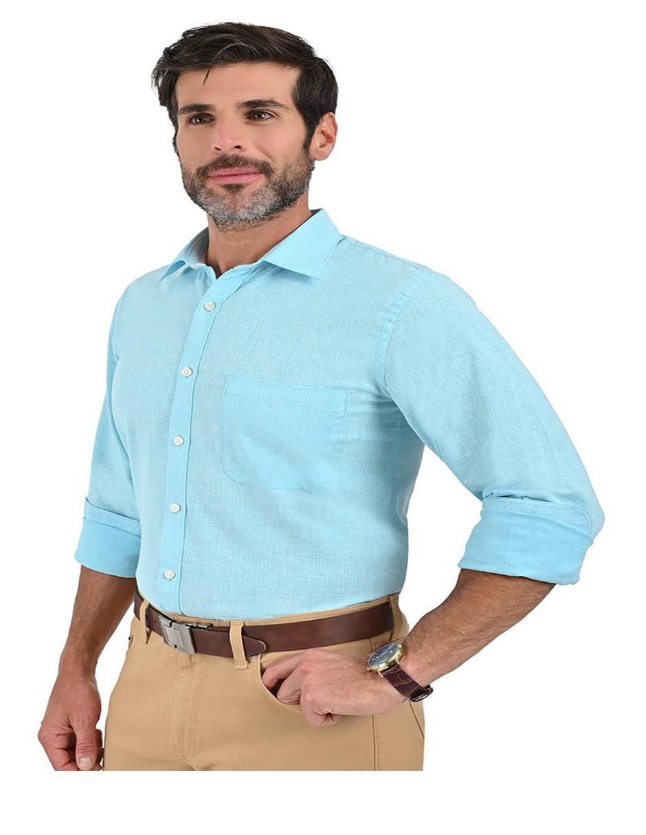 Camisa casual de algodón manga larga para hombre 2