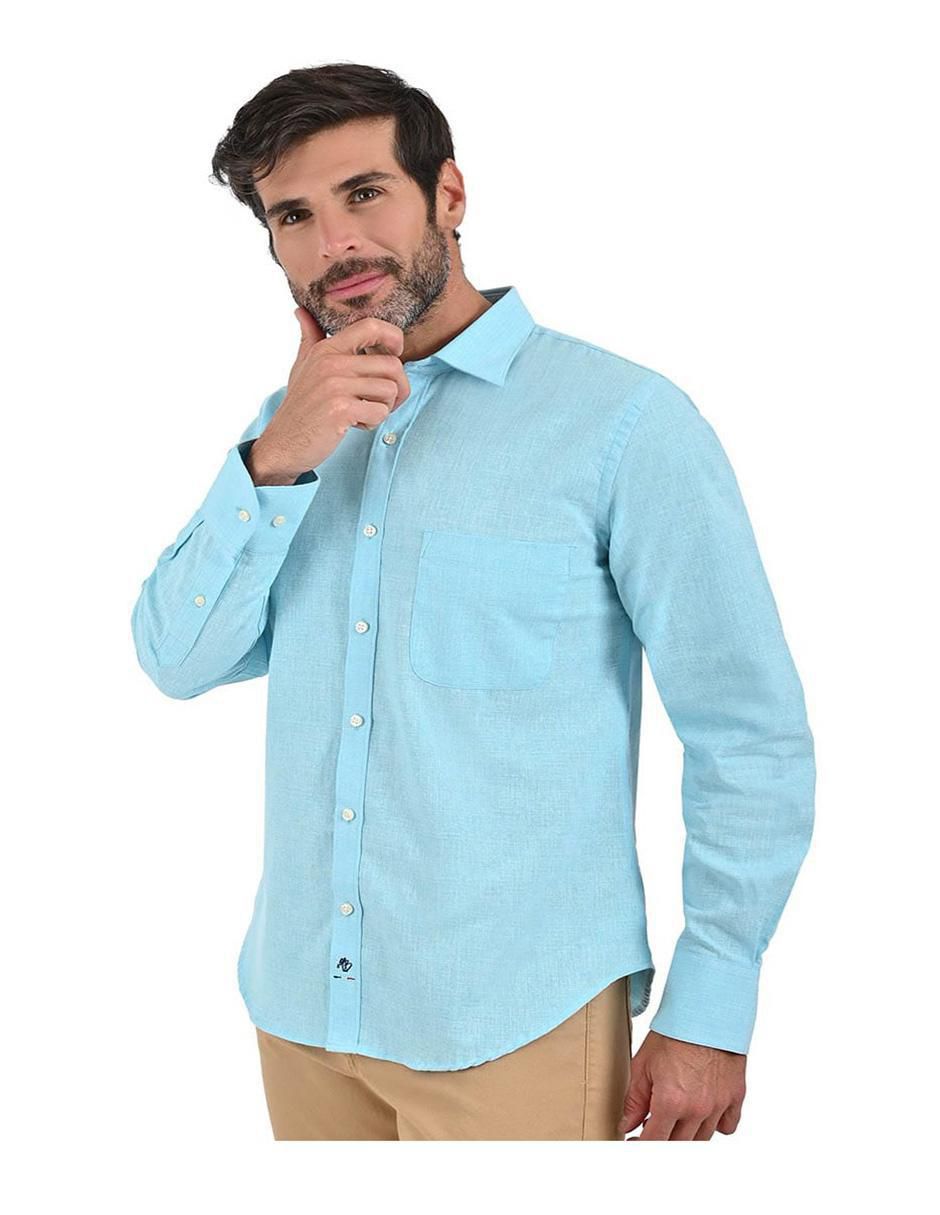 Camisa casual de algodón manga larga para hombre 4