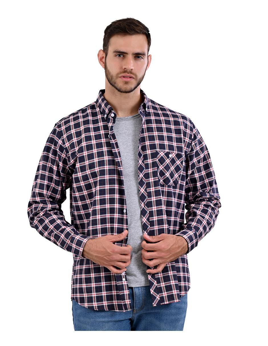 Camisa casual de algodón manga larga para hombre Camisa casual de algodón manga larga para hombre