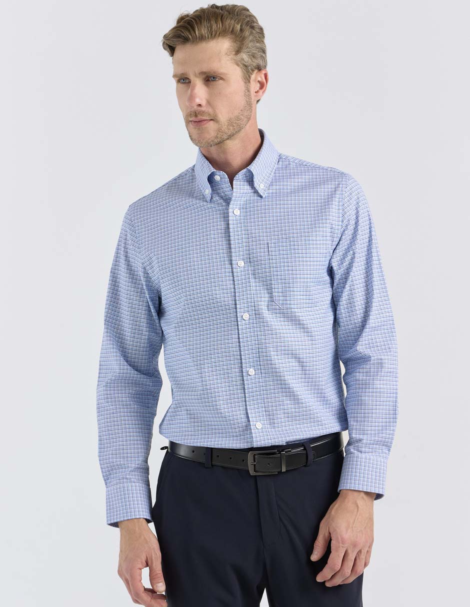 Camisa business casual de algodón manga larga para hombre Camisa business casual de algodón manga larga para hombre