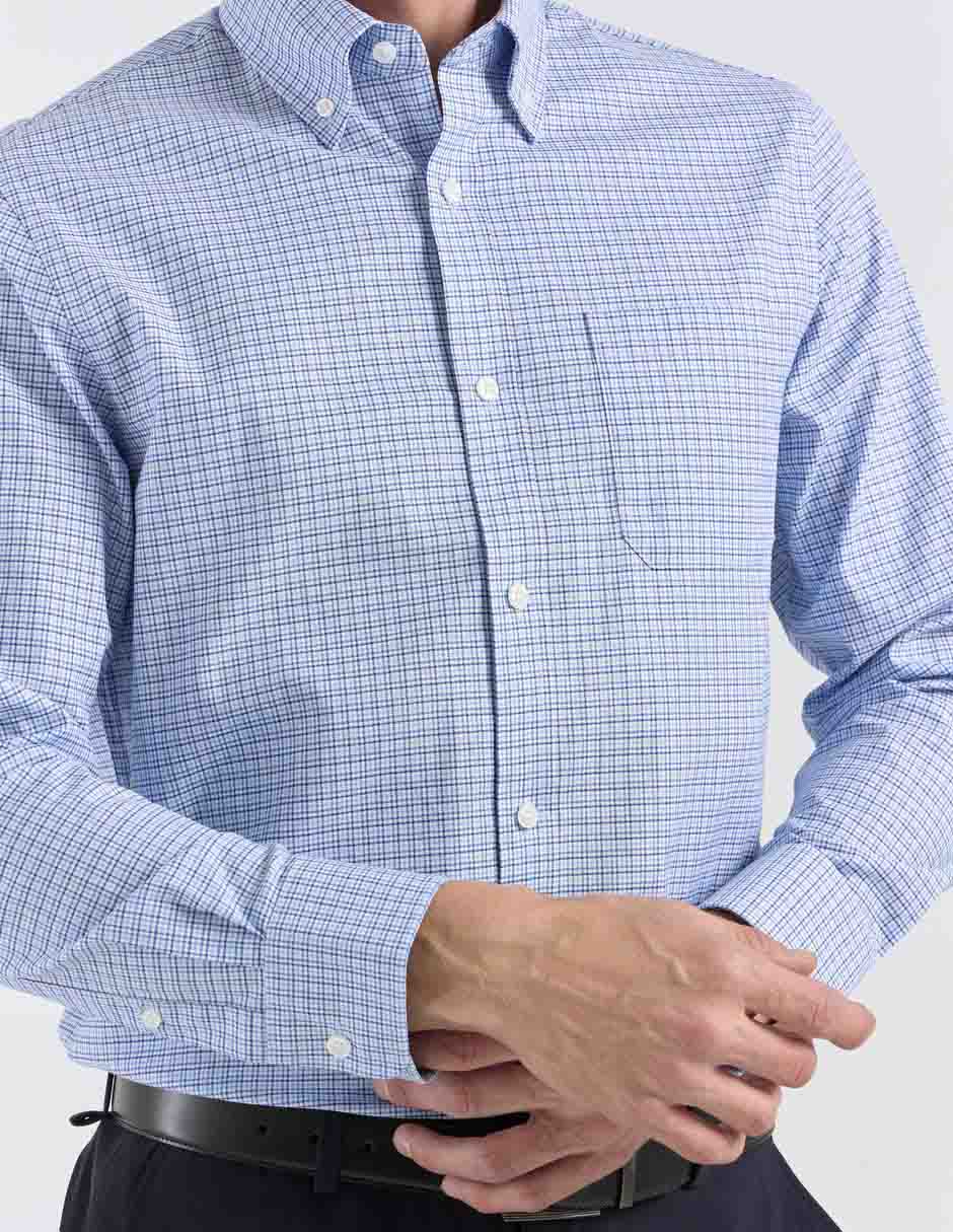 Camisa business casual de algodón manga larga para hombre 4