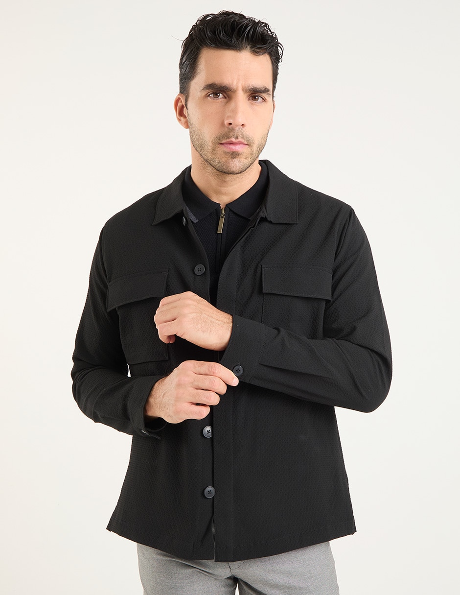 Sobrecamisa casual manga larga para hombre