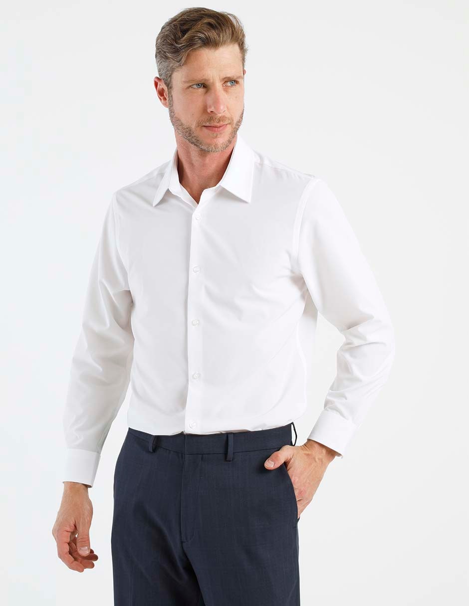 Camisa de vestir Haggar manga larga para hombre 1