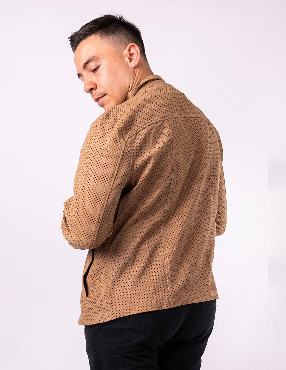 Chamarra casual Pelle Royale de piel con cortes para hombre