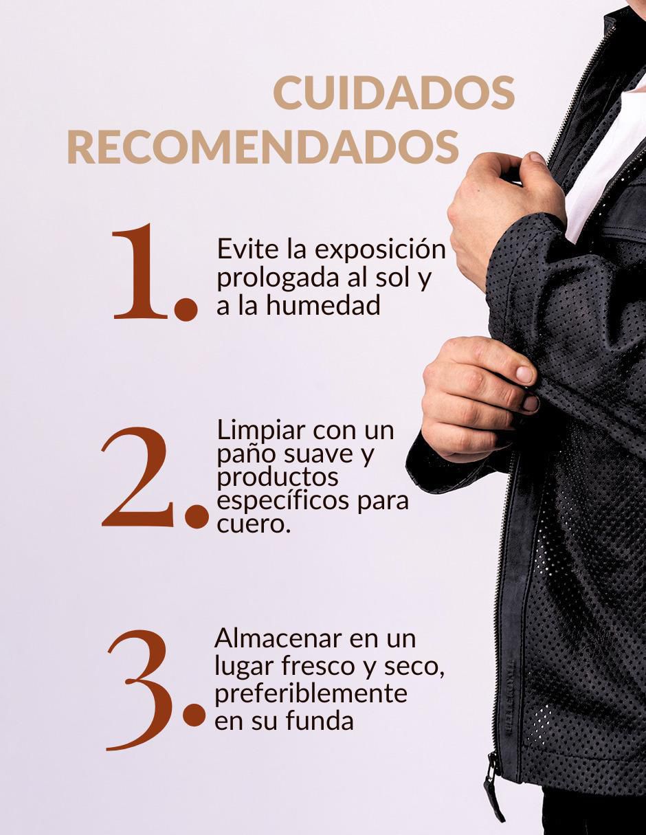 Chamarra casual de piel con cortes para hombre 8