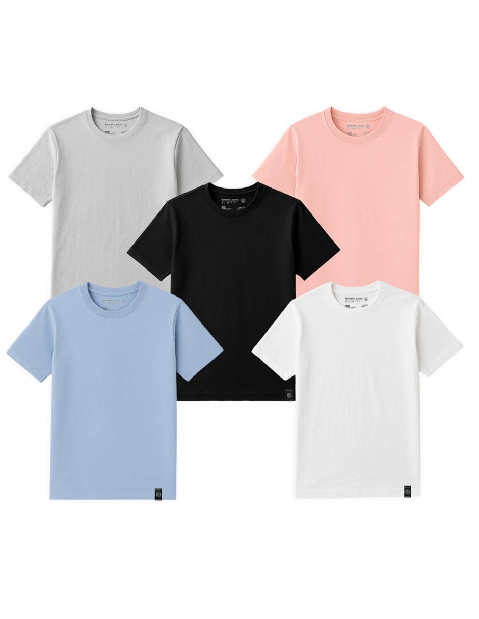 Set playera cuello redondo para hombre