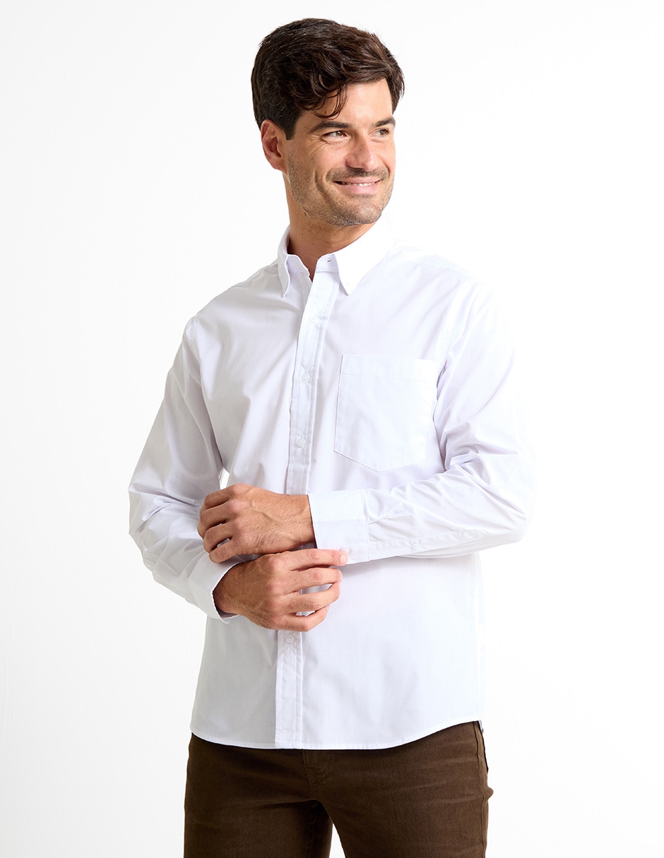 Camisa casual de algodón manga larga para hombre Camisa casual de algodón manga larga para hombre