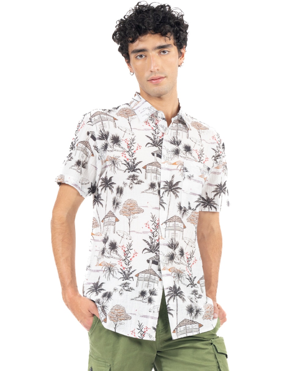 Camisa casual de algodón manga corta para hombre Camisa casual de algodón manga corta para hombre