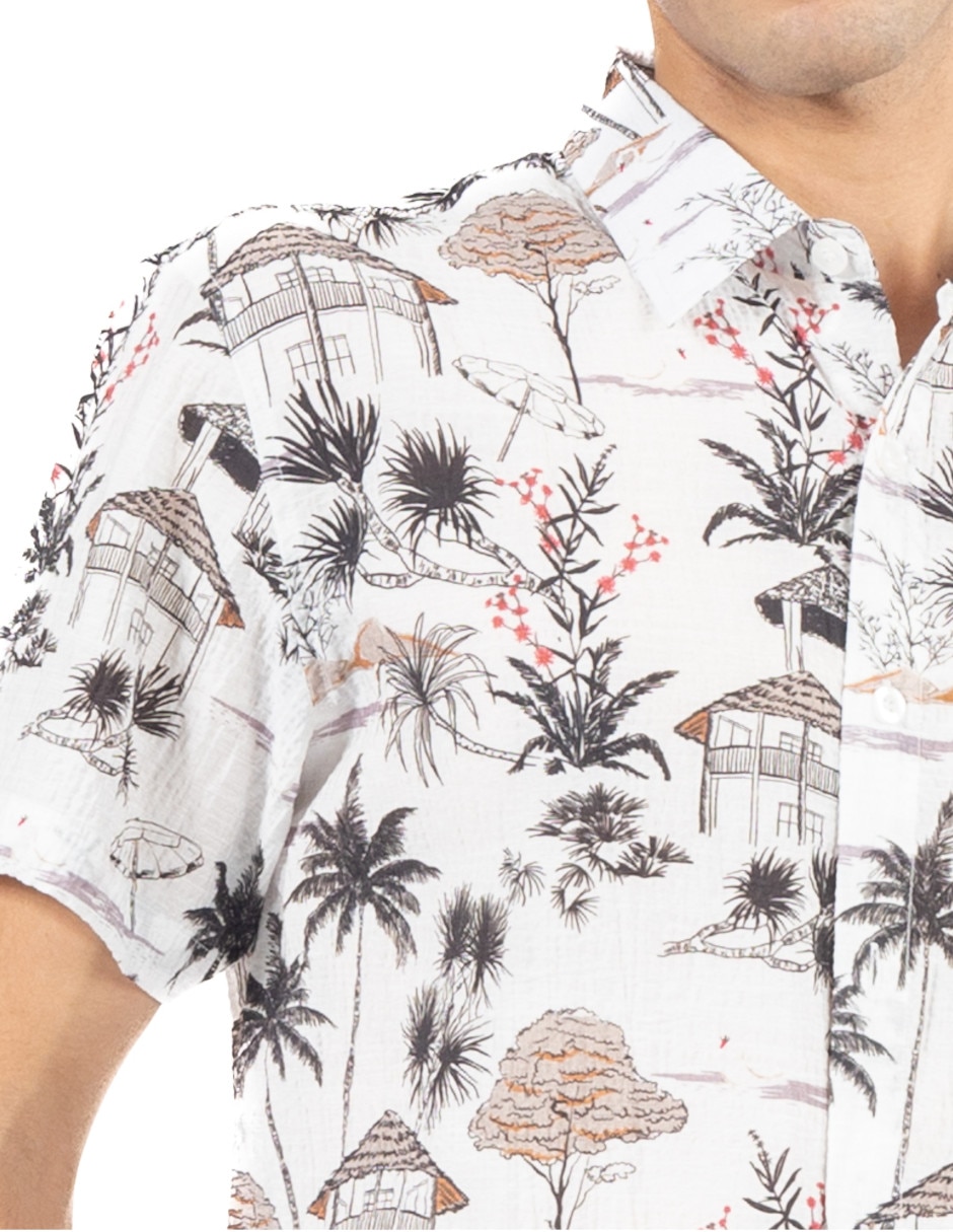 Camisa casual de algodón manga corta para hombre 4