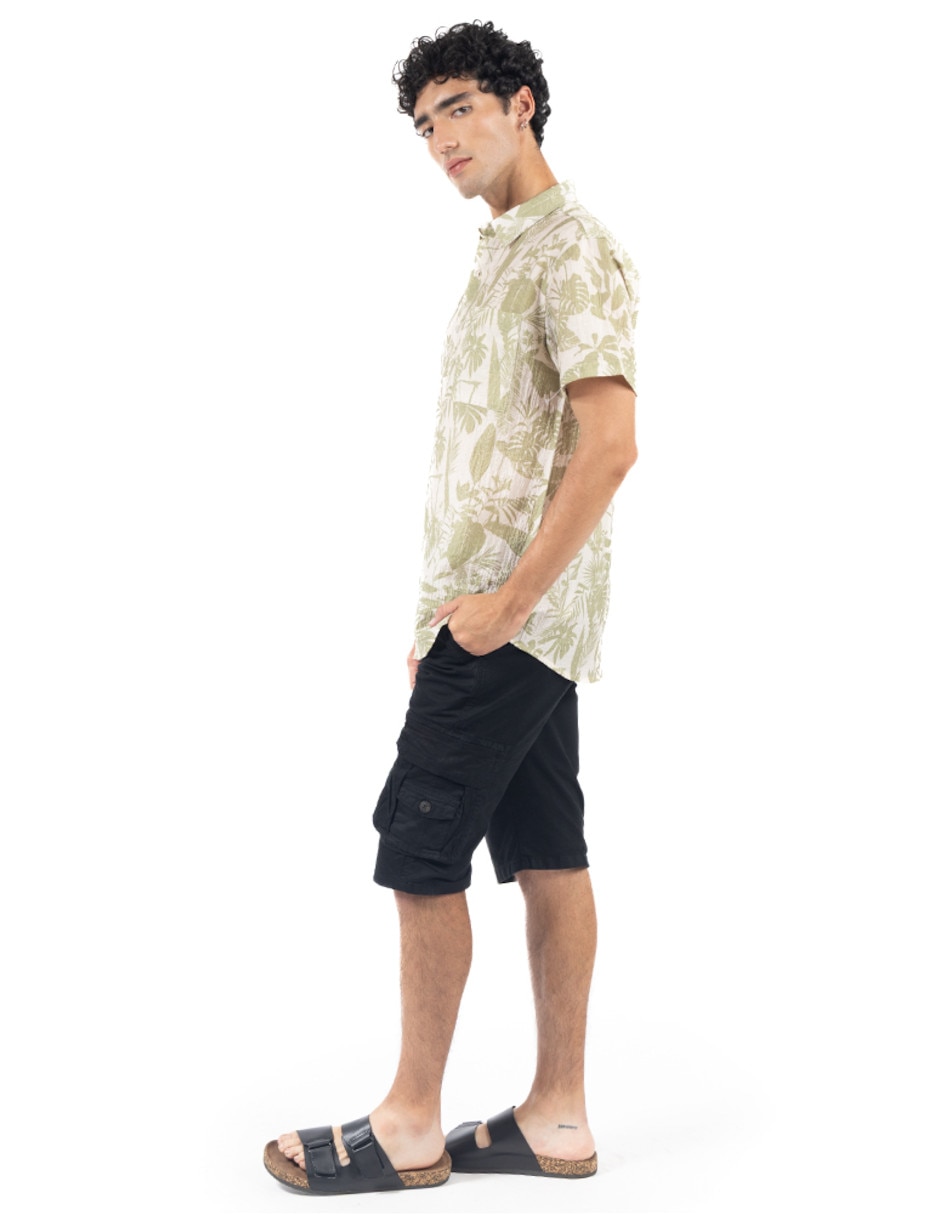 "camisa/sobrecamisa" casual quarry "de" (si aplica) algodón "manga" corta "para hombre"