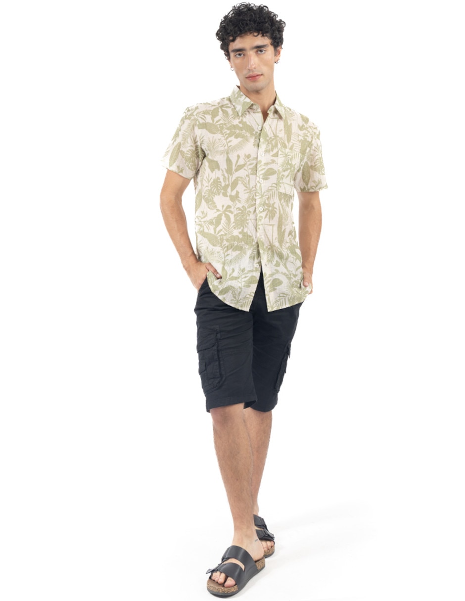 "camisa/sobrecamisa" casual quarry "de" (si aplica) algodón "manga" corta "para hombre"