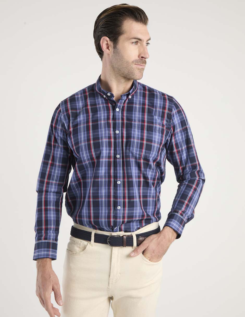 Camisa casual de algodón manga larga para hombre 1
